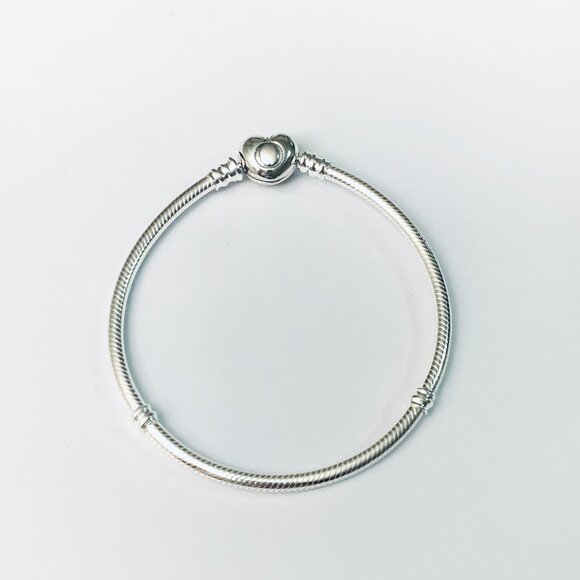 Authentic Pandora Silver HEART CLASP Snake Bracelet - Picture 11 of 11